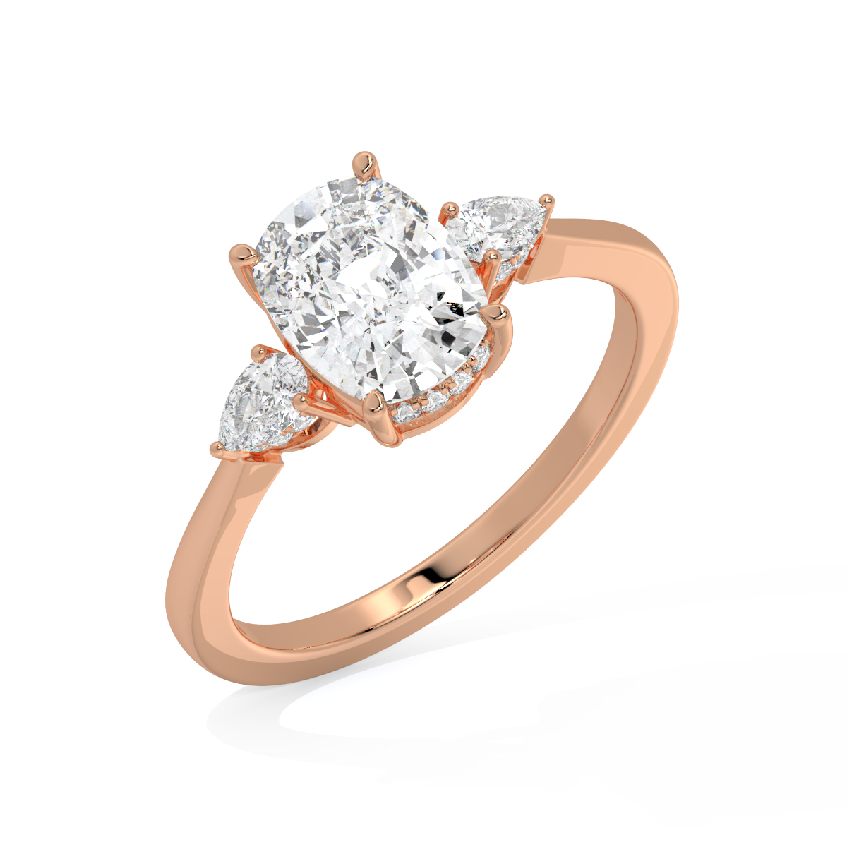 Cushion-Cut Three-Stone Ring