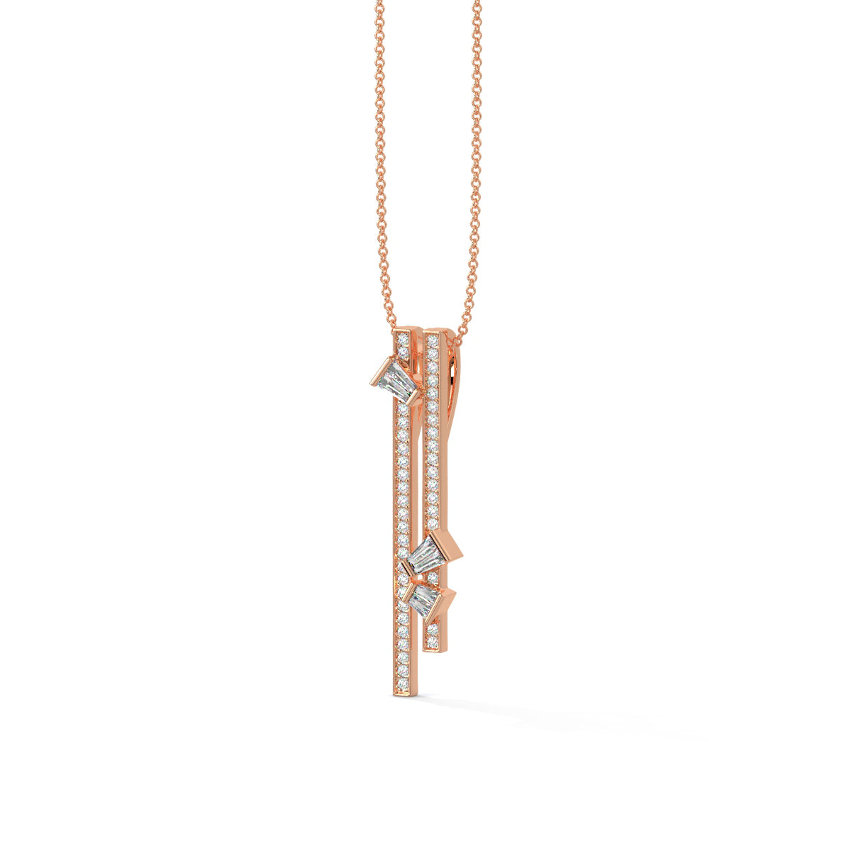 Modern Geometric Diamond Pendant
