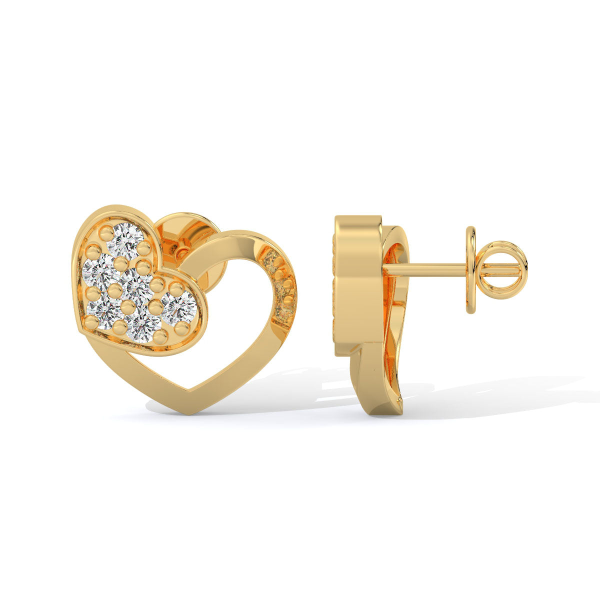 Sparkling Heartbeat Diamond Studs