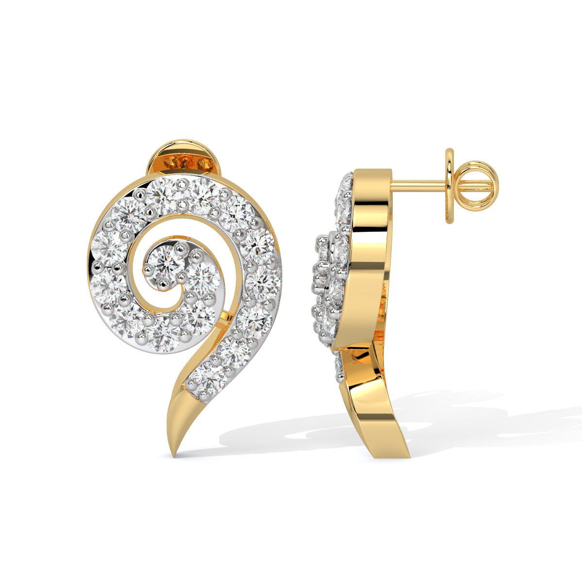 Spiral Gleam Diamond Studs
