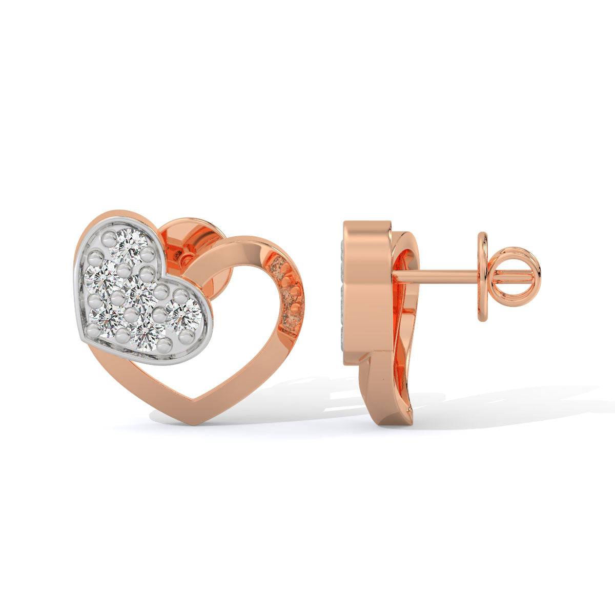 Heartbeat Dual-Tone Diamond Studs
