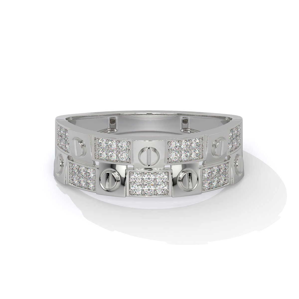 Screw Motif Luxe Dual-Tone Men's Diamond Ring