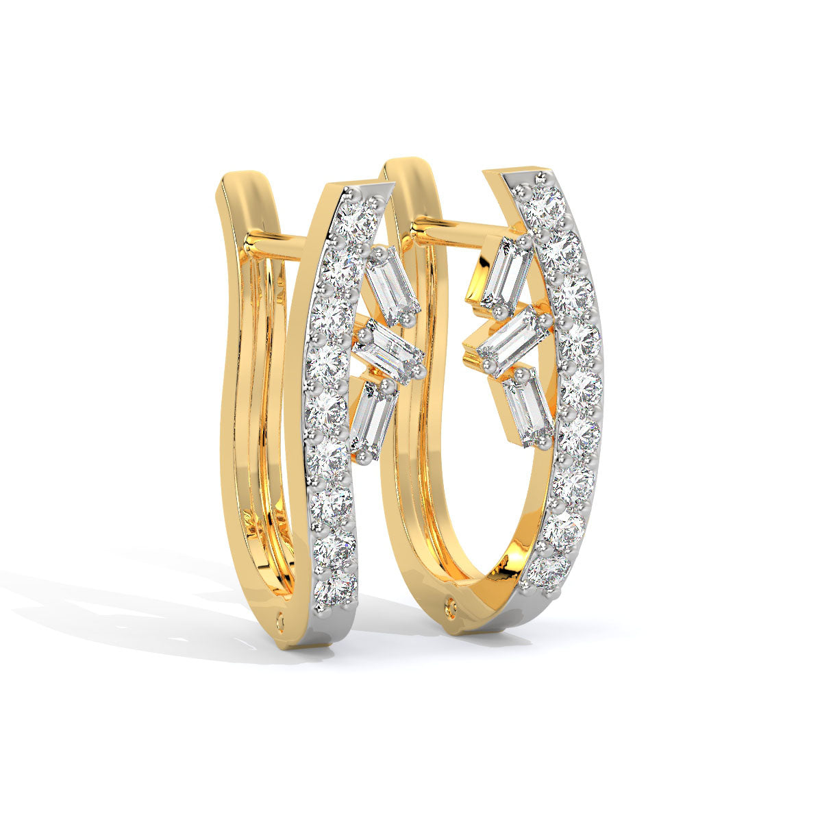 Elegant Curve Diamond Hoops