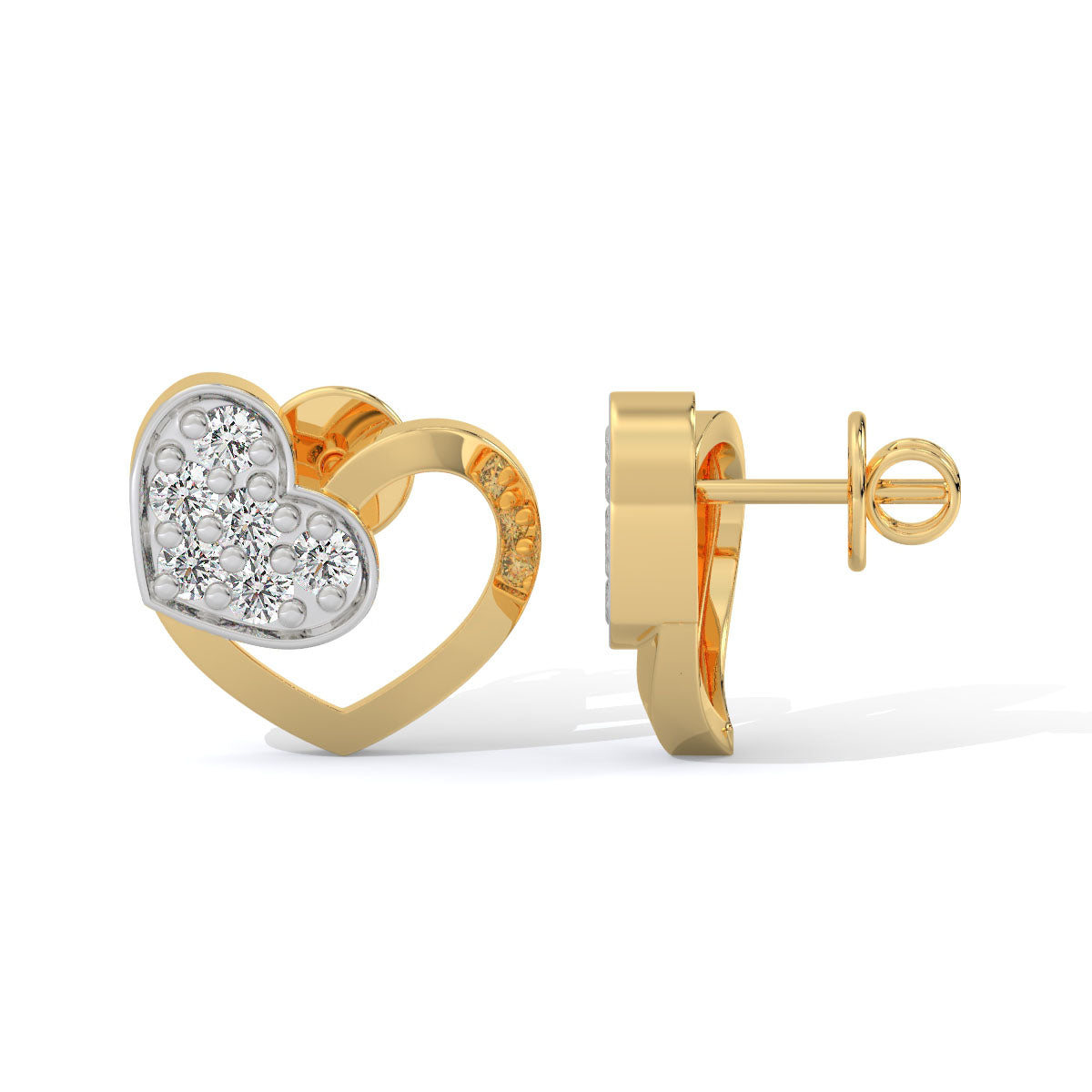 Heartbeat Dual-Tone Diamond Studs