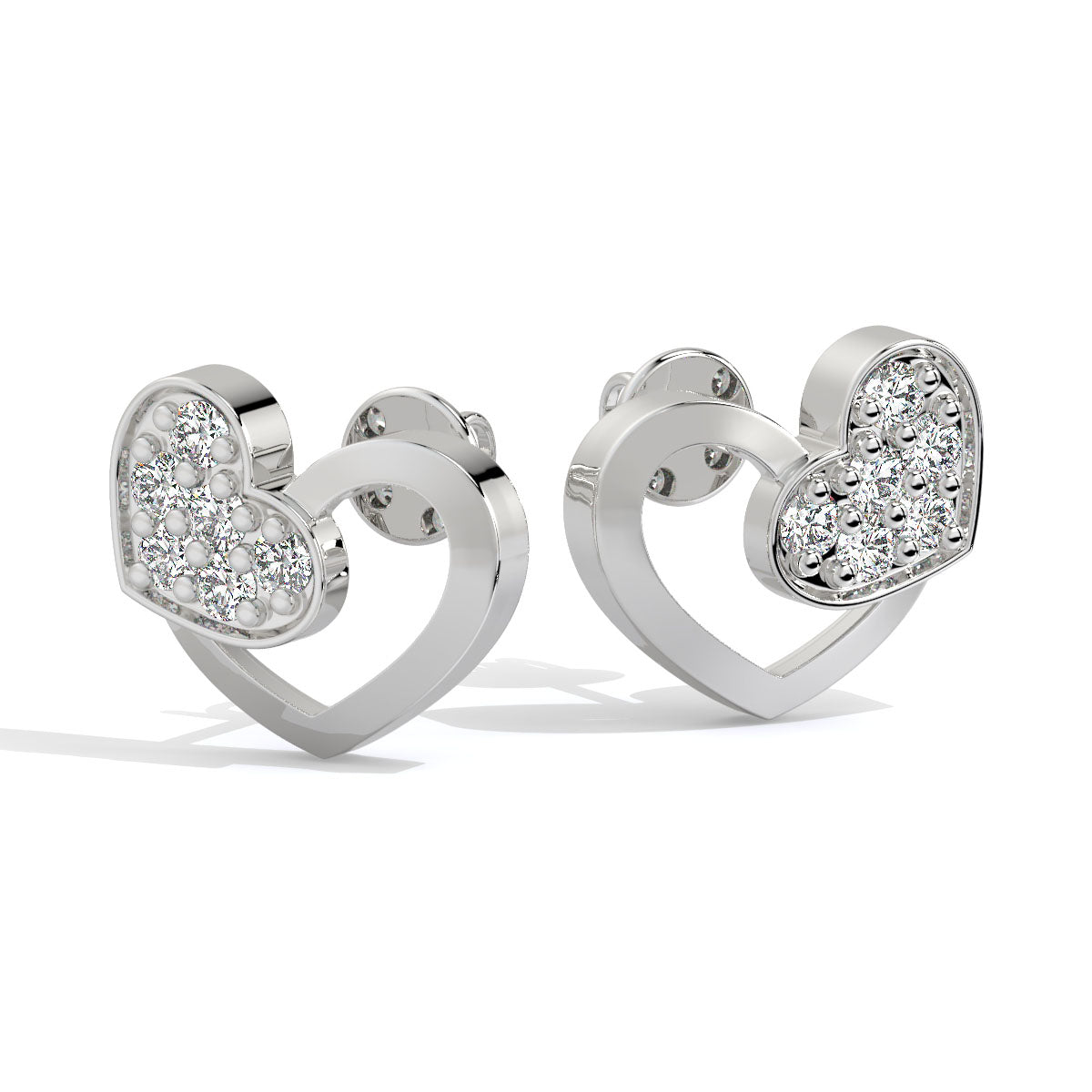 Sparkling Heartbeat Diamond Studs