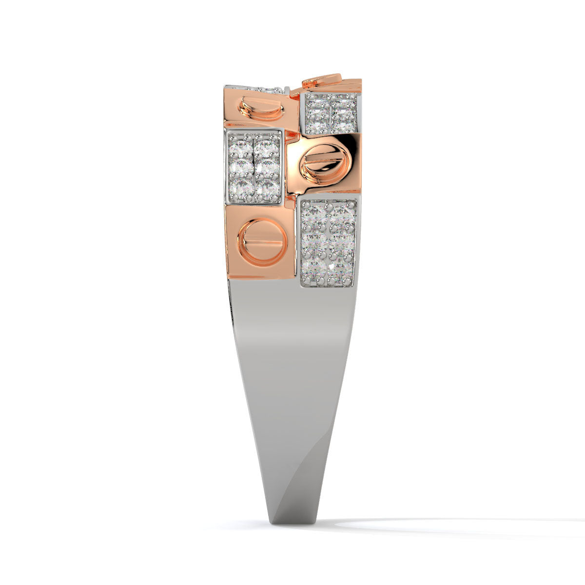 Screw Motif Luxe Dual-Tone Men's Diamond Ring