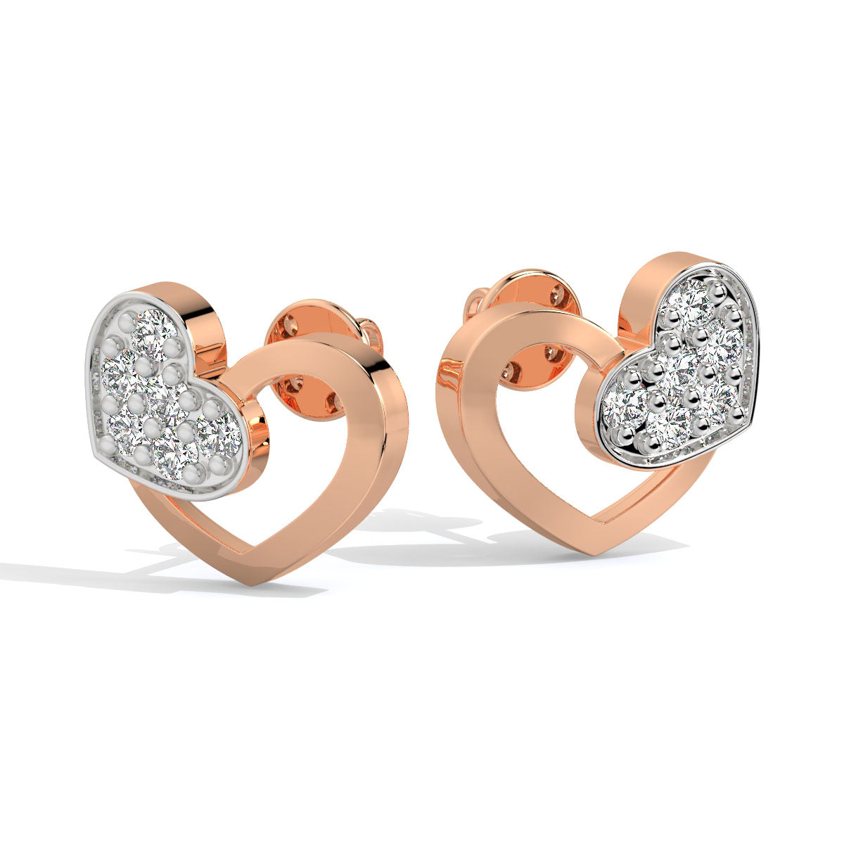 Heartbeat Dual-Tone Diamond Studs