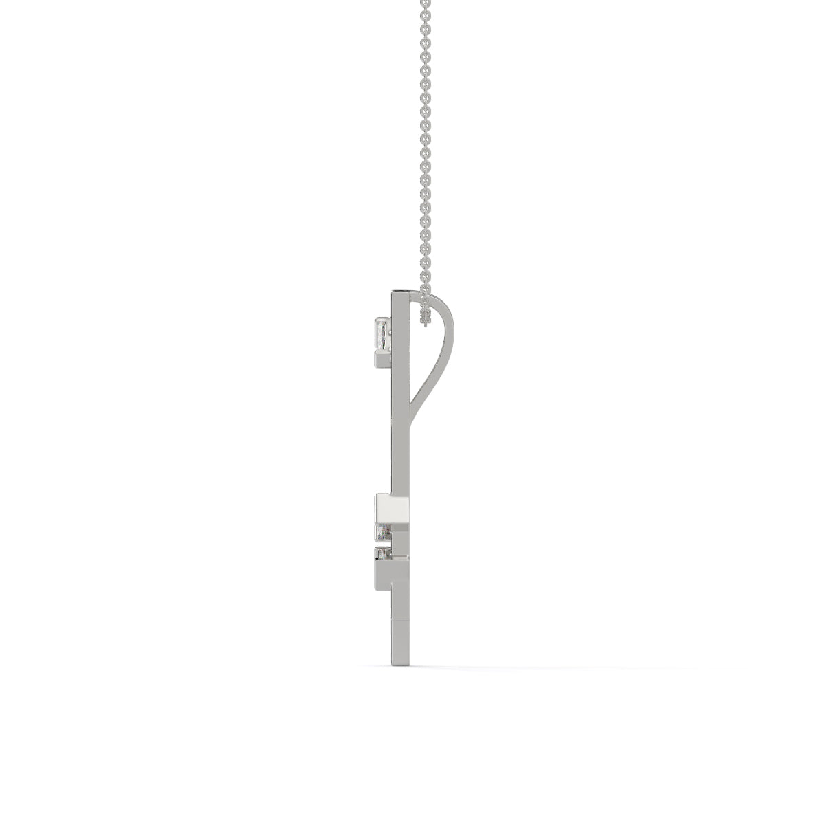 Modern Geometric Diamond Pendant