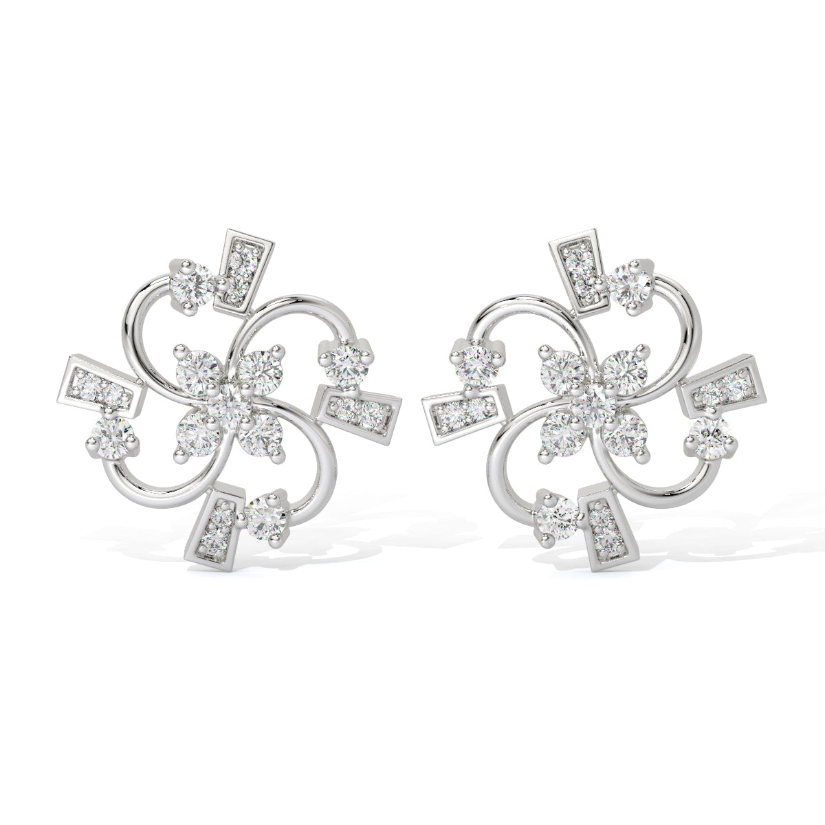 Twirl Bloom Diamond Studs
