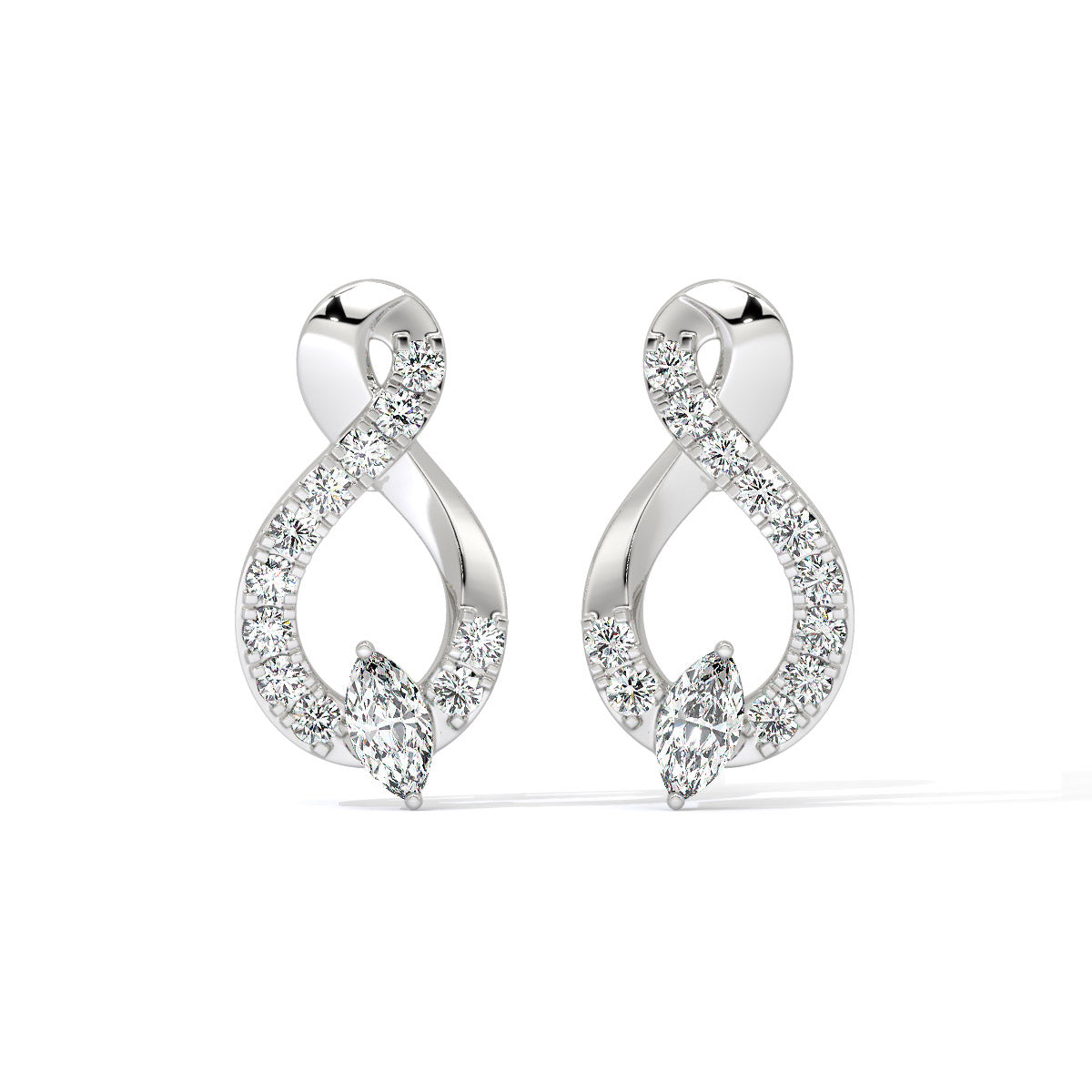 Florencia Curve Sparkling Diamond Drops