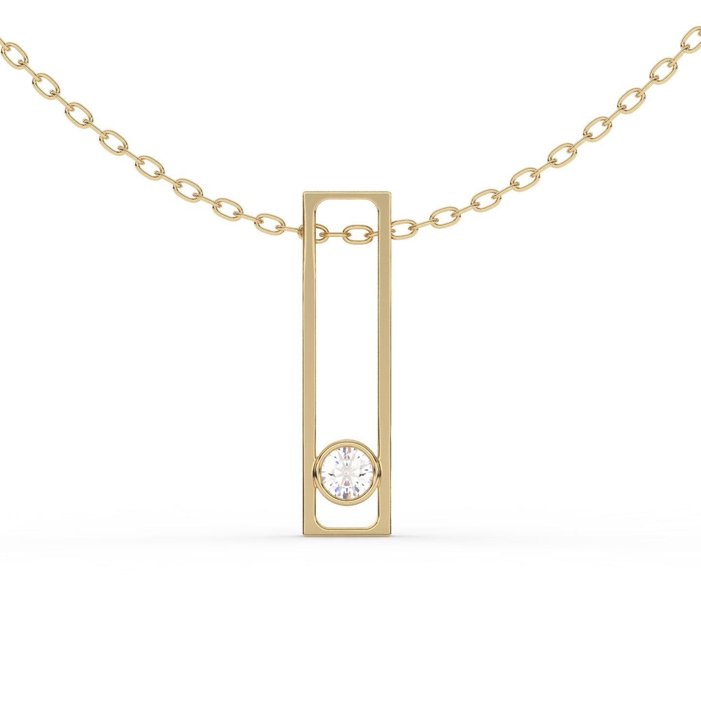 Graceful Frame Solitaire Pendant
