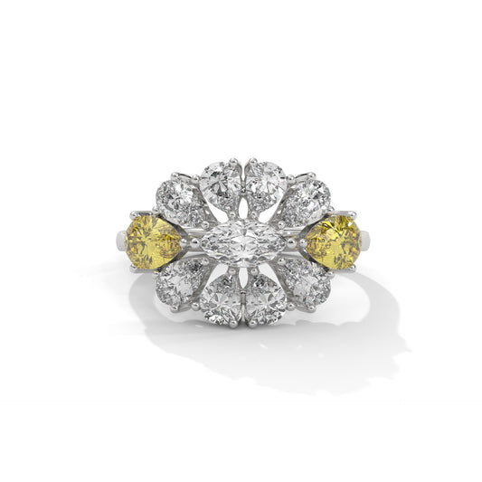 Sunflare Petal Cluster Ring