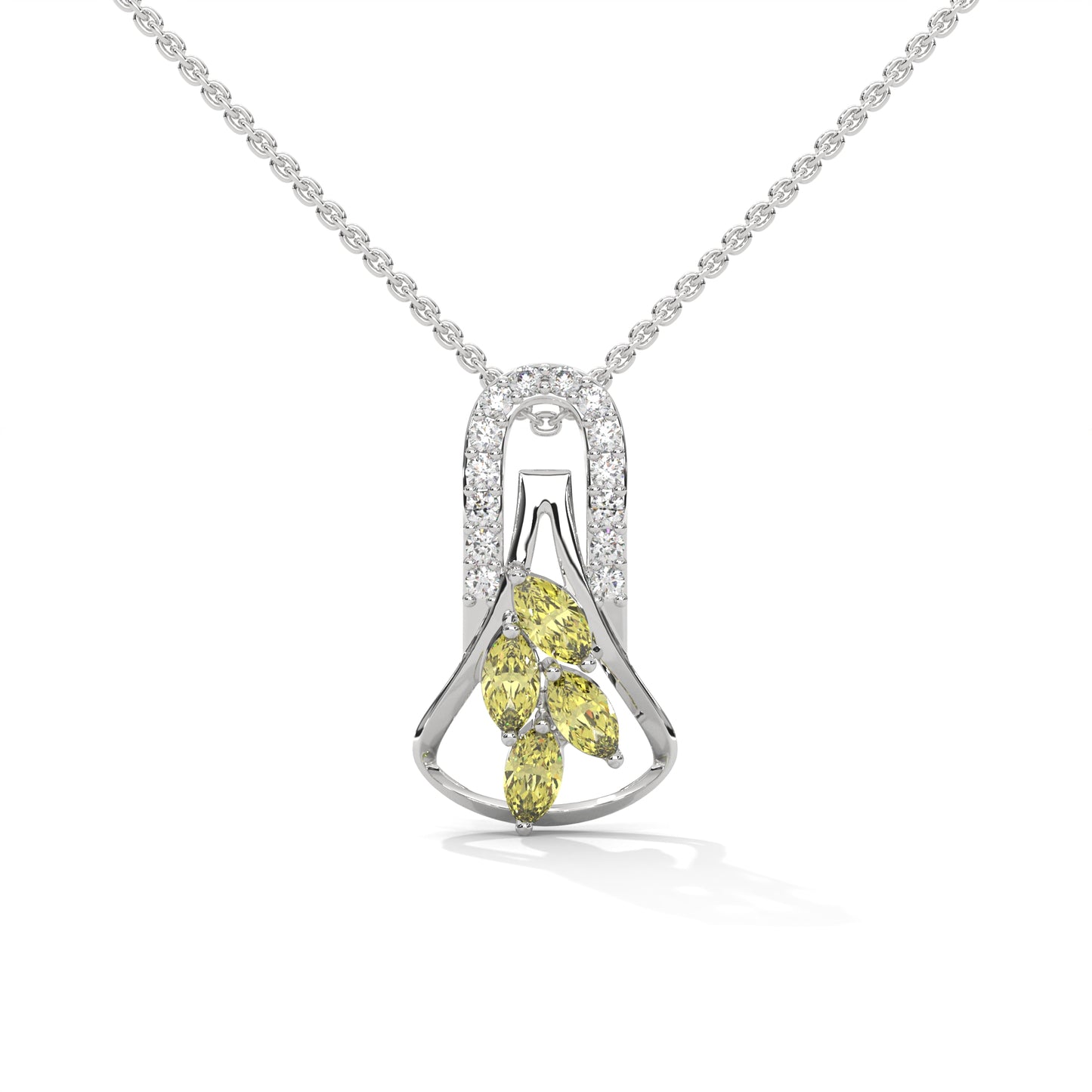 Solaris Leaf Diamond Pendant