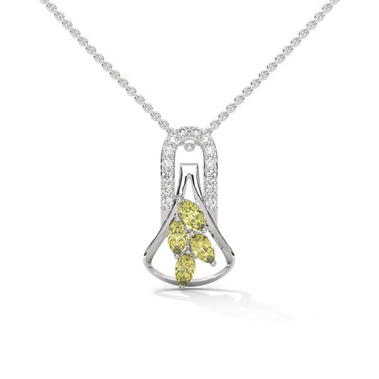 Solaris Leaf Diamond Pendant