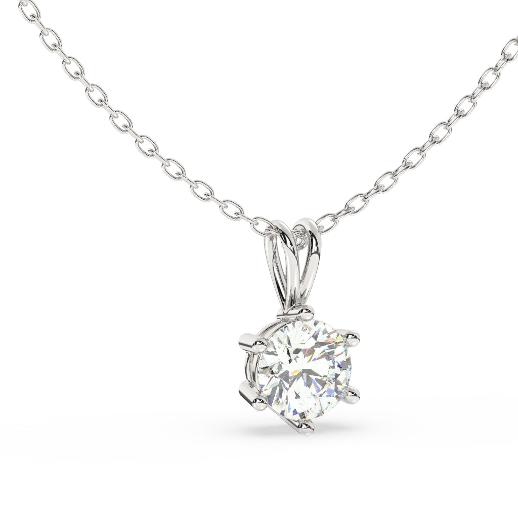 Classic Round-Cut Diamond Pendant