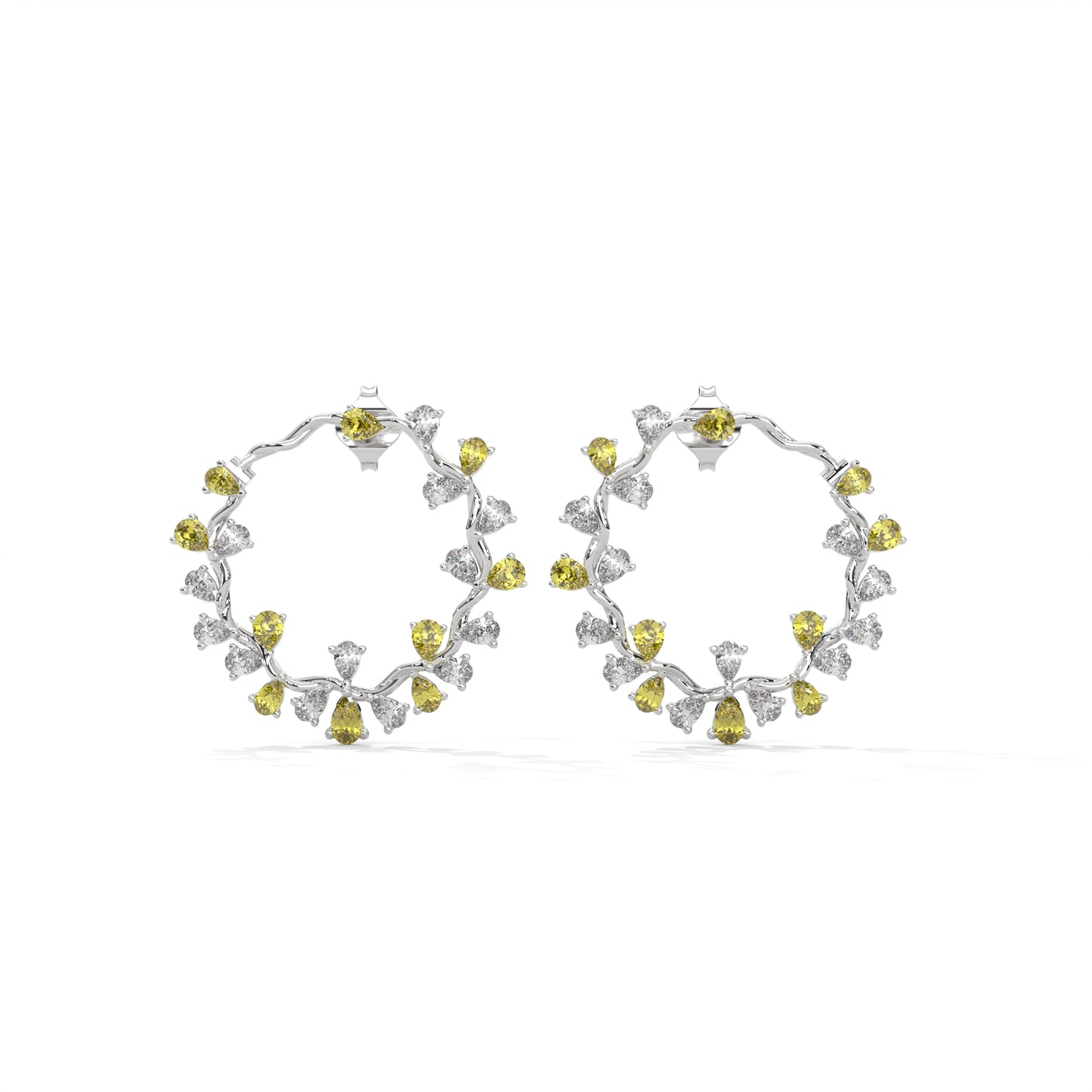 Citrus Bloom Diamond Hoops