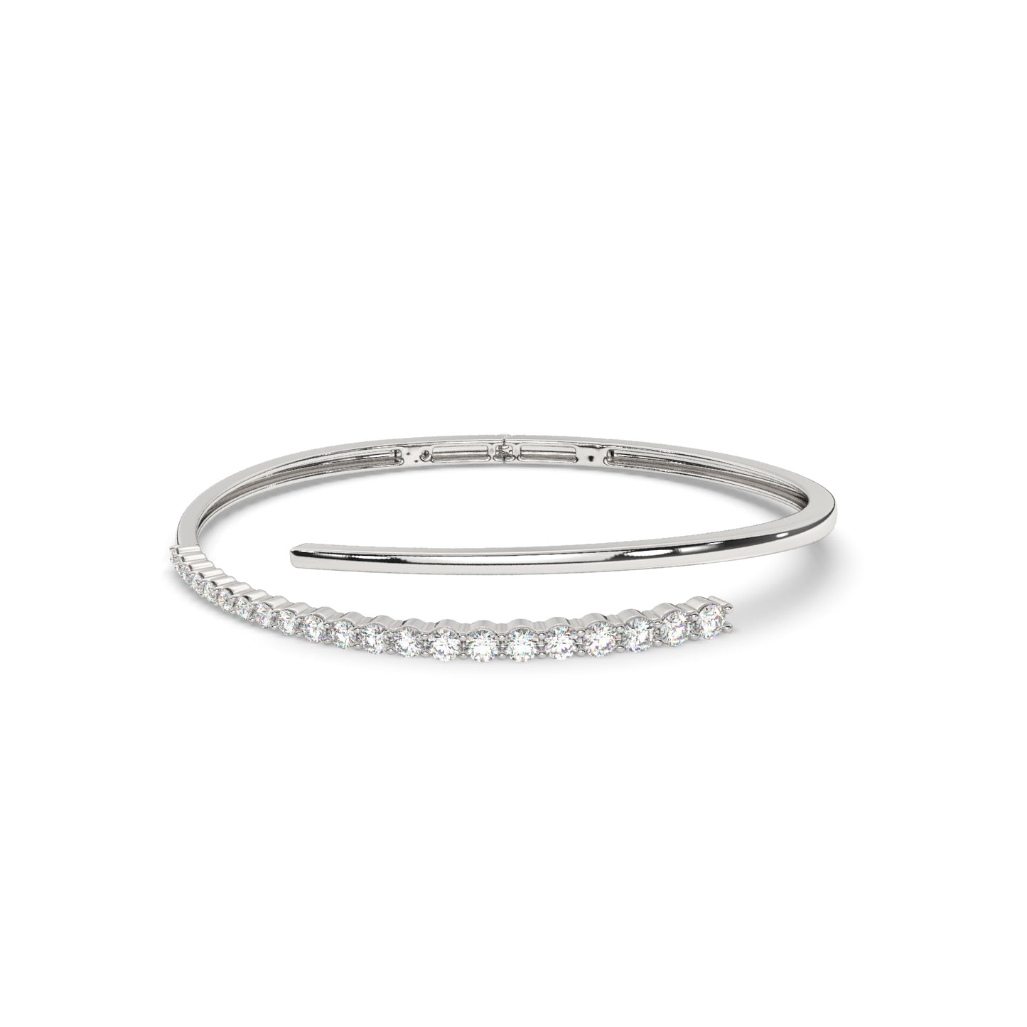 Modern Open Cuff Diamond Bangle