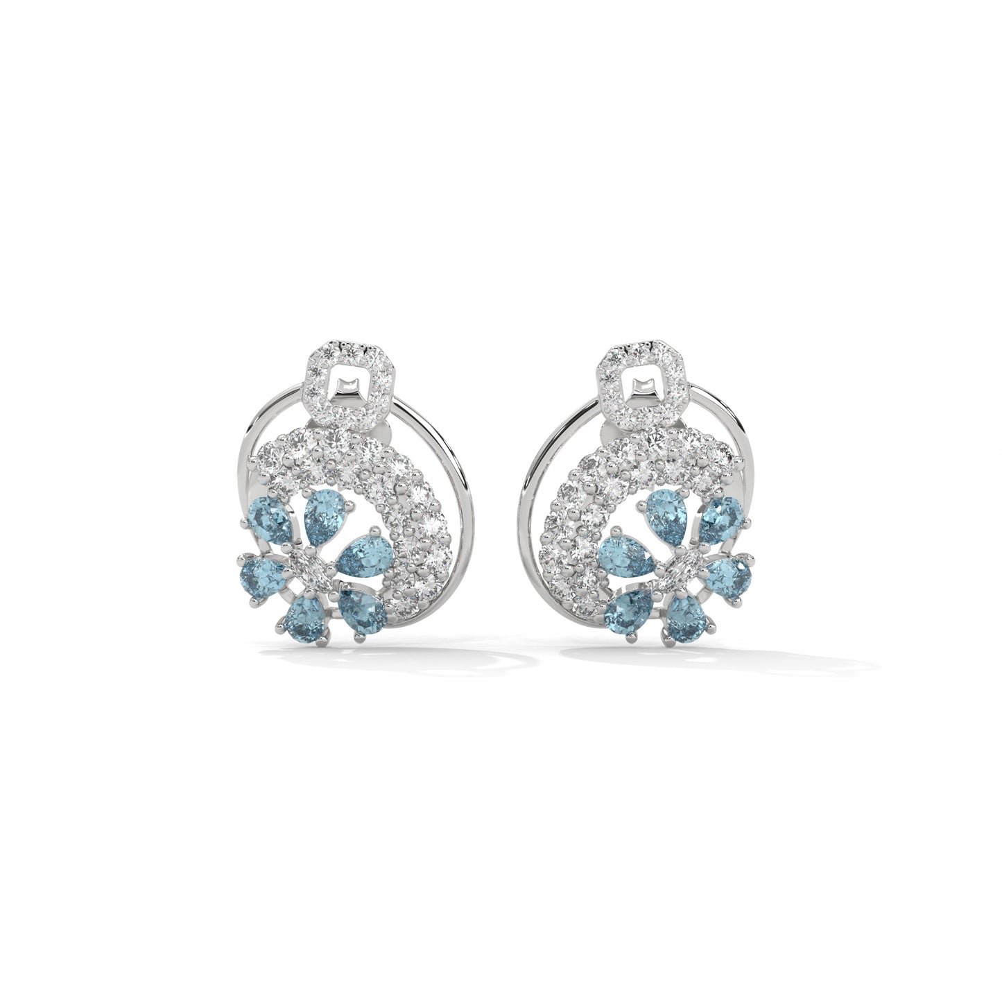 Bluebell Halo Diamond Drops