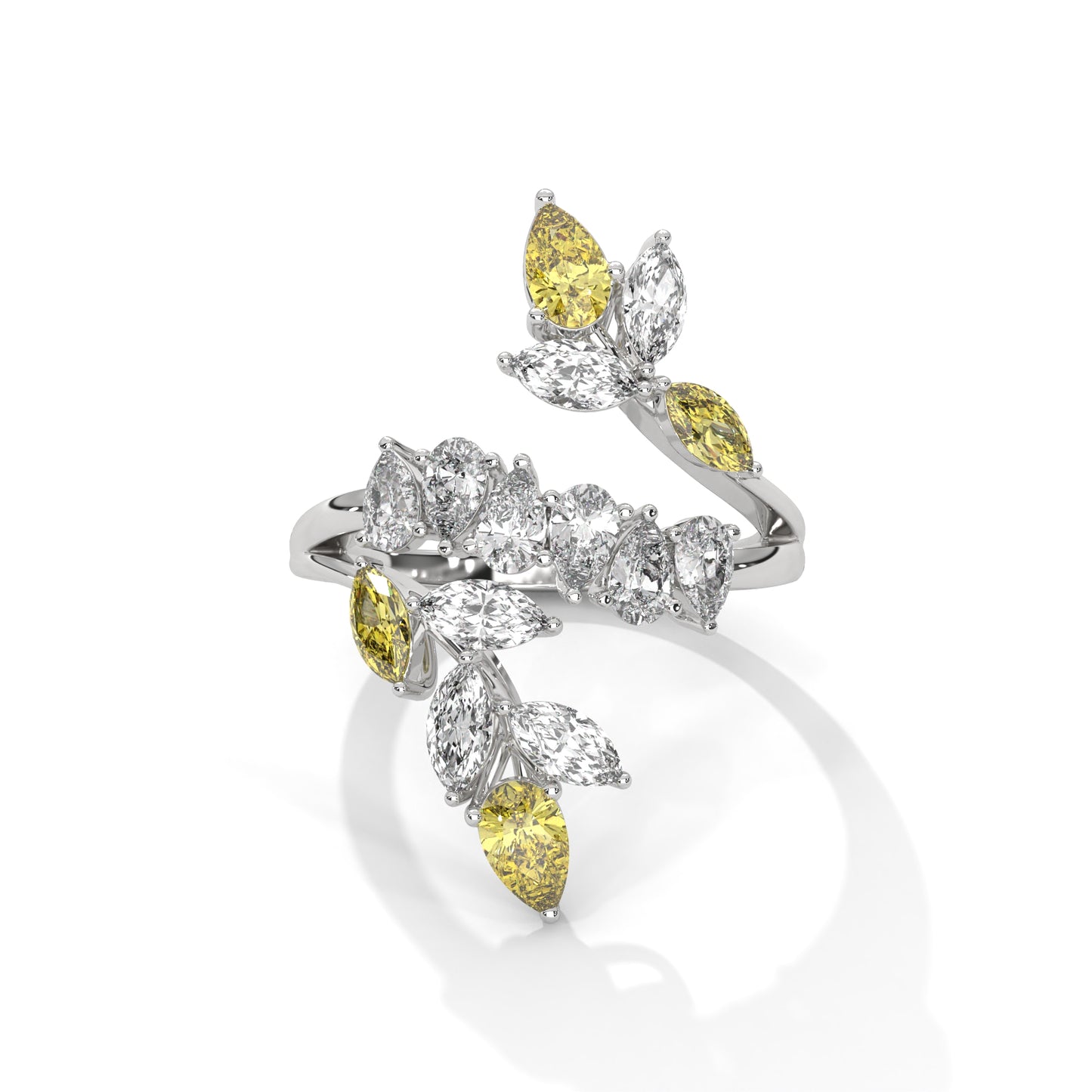 Citrine Leaf Dance Ring