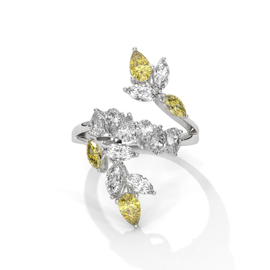 Citrine Leaf Dance Ring