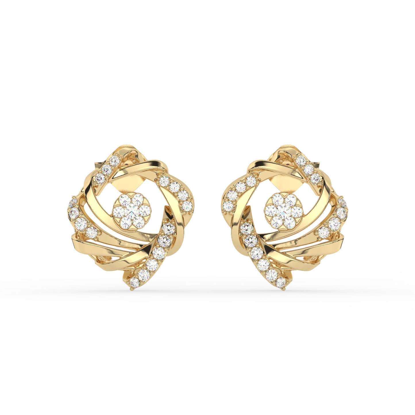 Radiant Swirl Diamond Studs