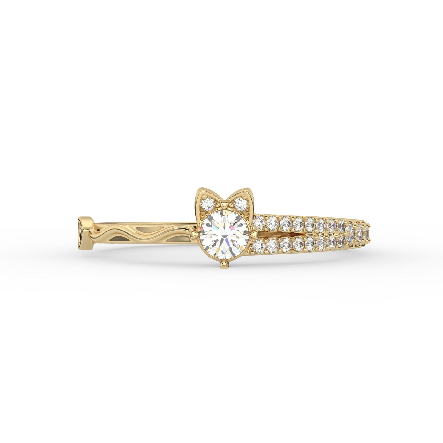 Meow in Love - Glittering Kitty Diamond Ring