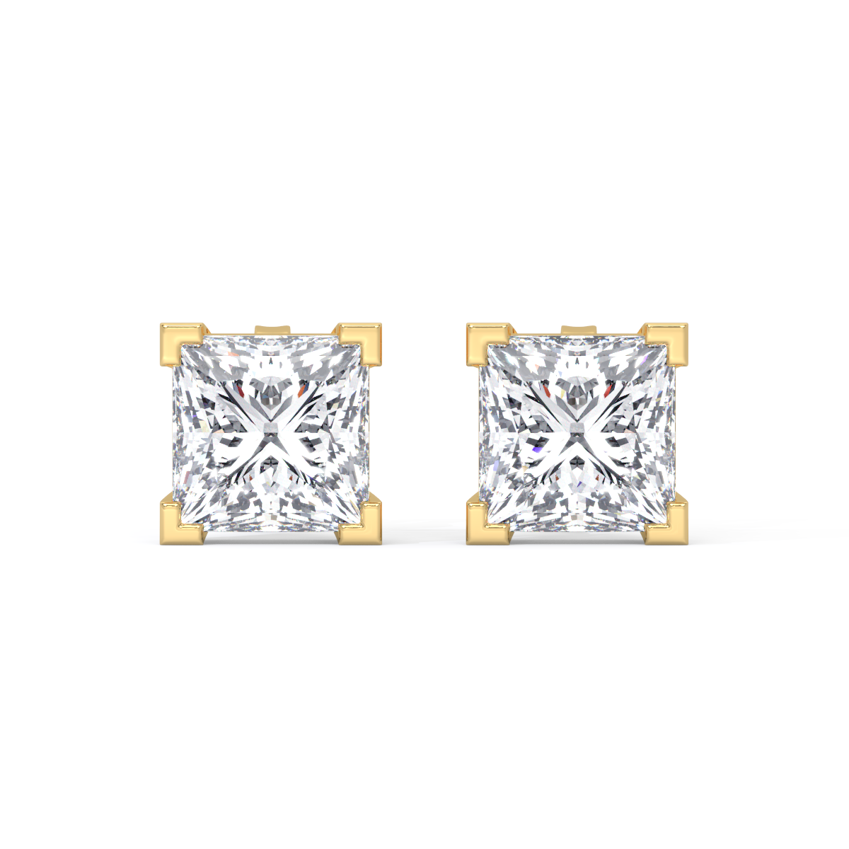 Princess-Cut Diamond Studs