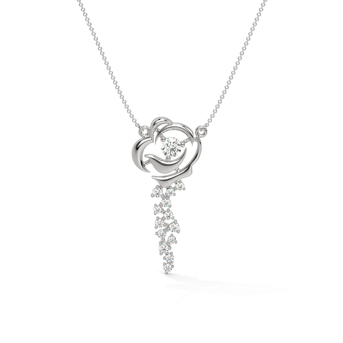 Rose Blossom Diamond Pendant