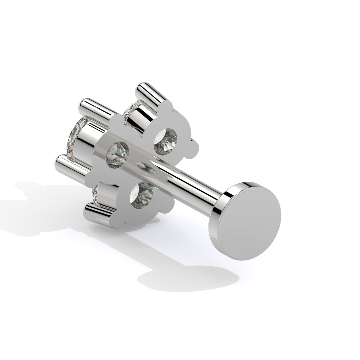 Lustrous Quad Diamond Nose Pin