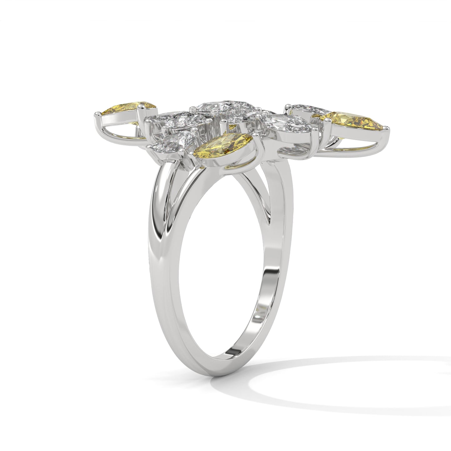 Citrine Leaf Dance Ring