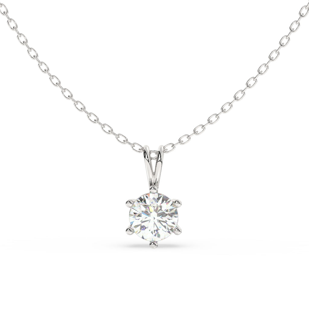 Classic Round-Cut Diamond Pendant