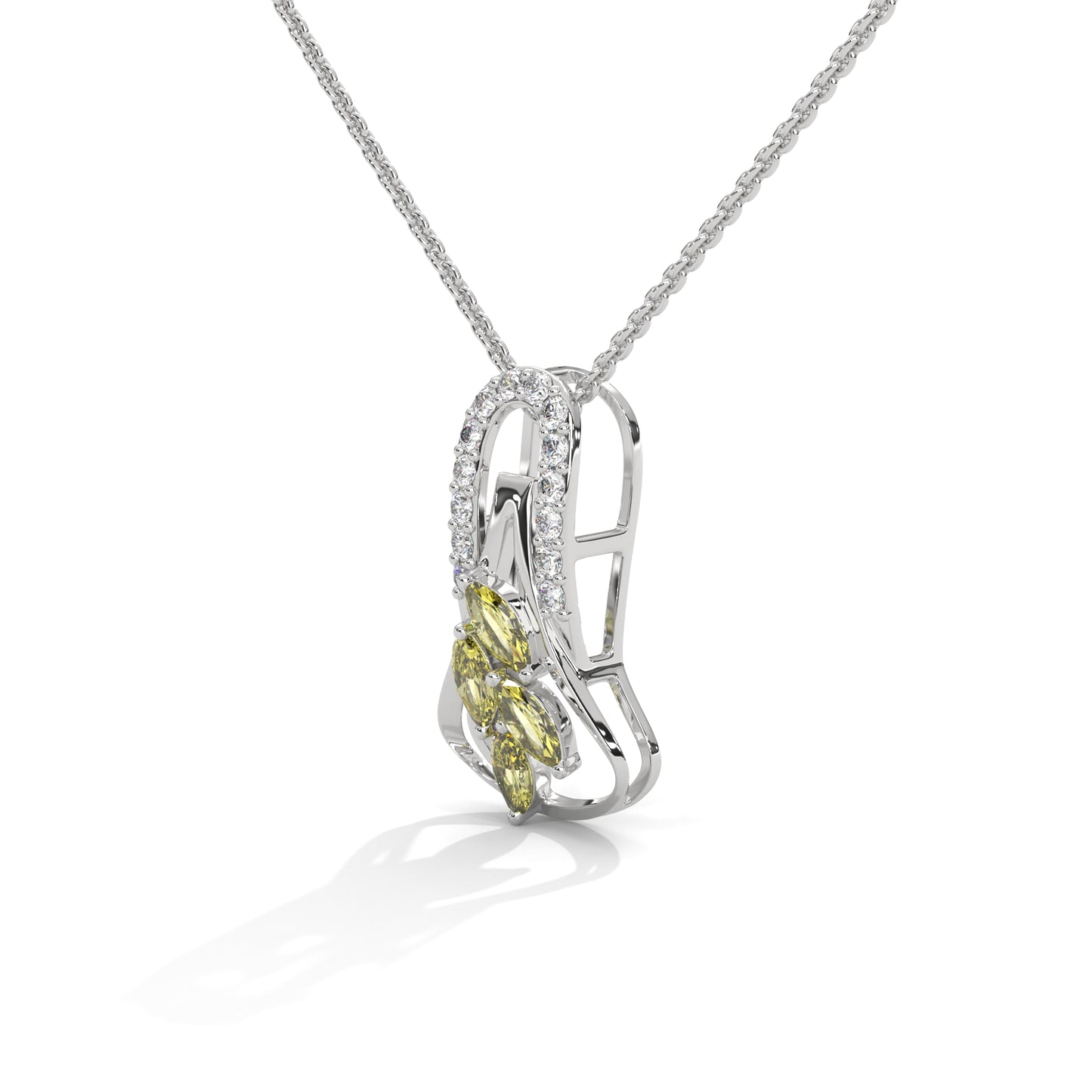 Solaris Leaf Diamond Pendant