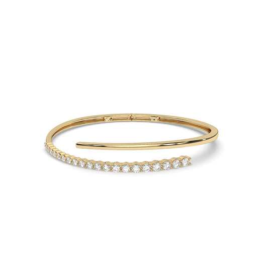 Modern Open Cuff Diamond Bangle