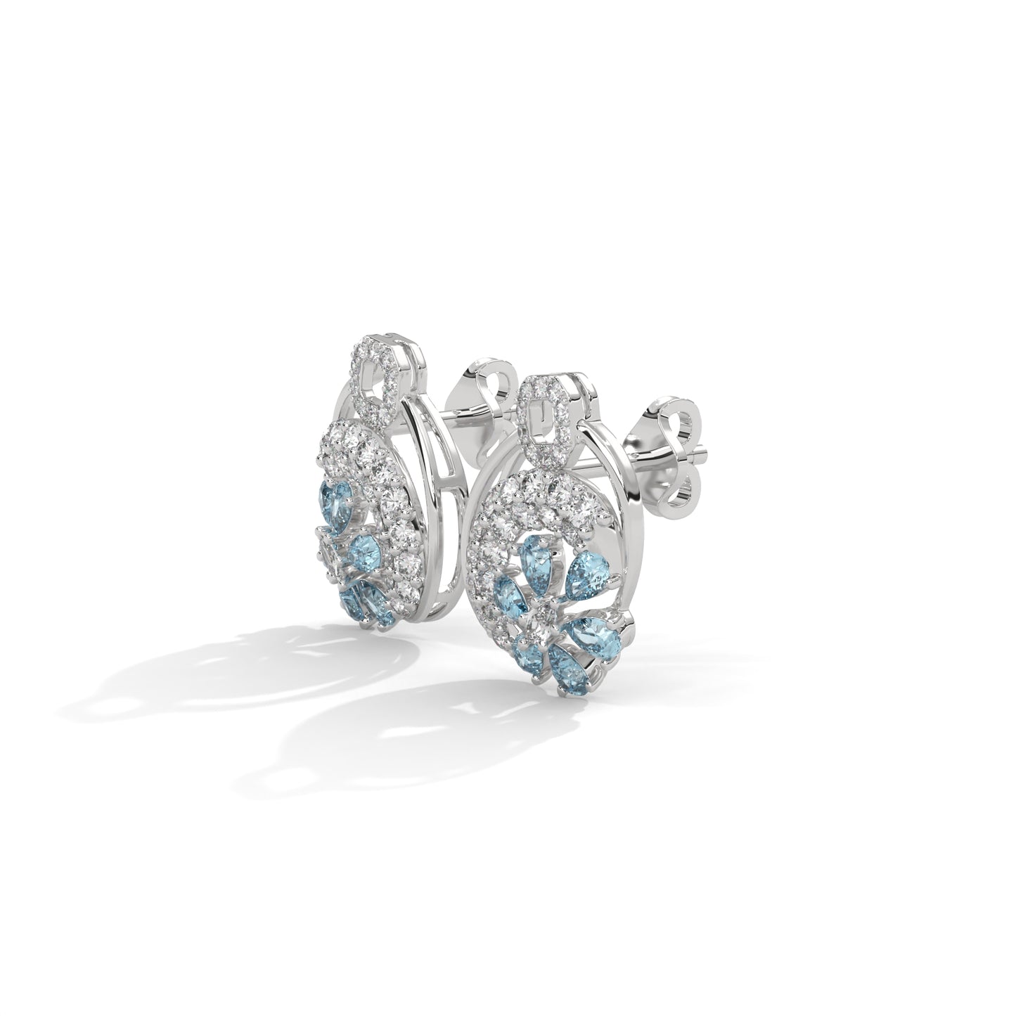 Bluebell Halo Diamond Drops