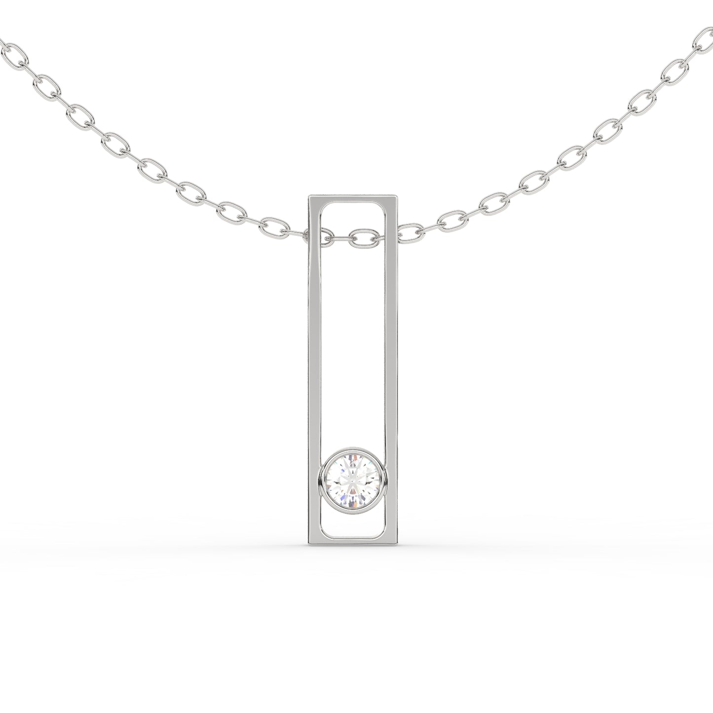 Graceful Frame Solitaire Pendant