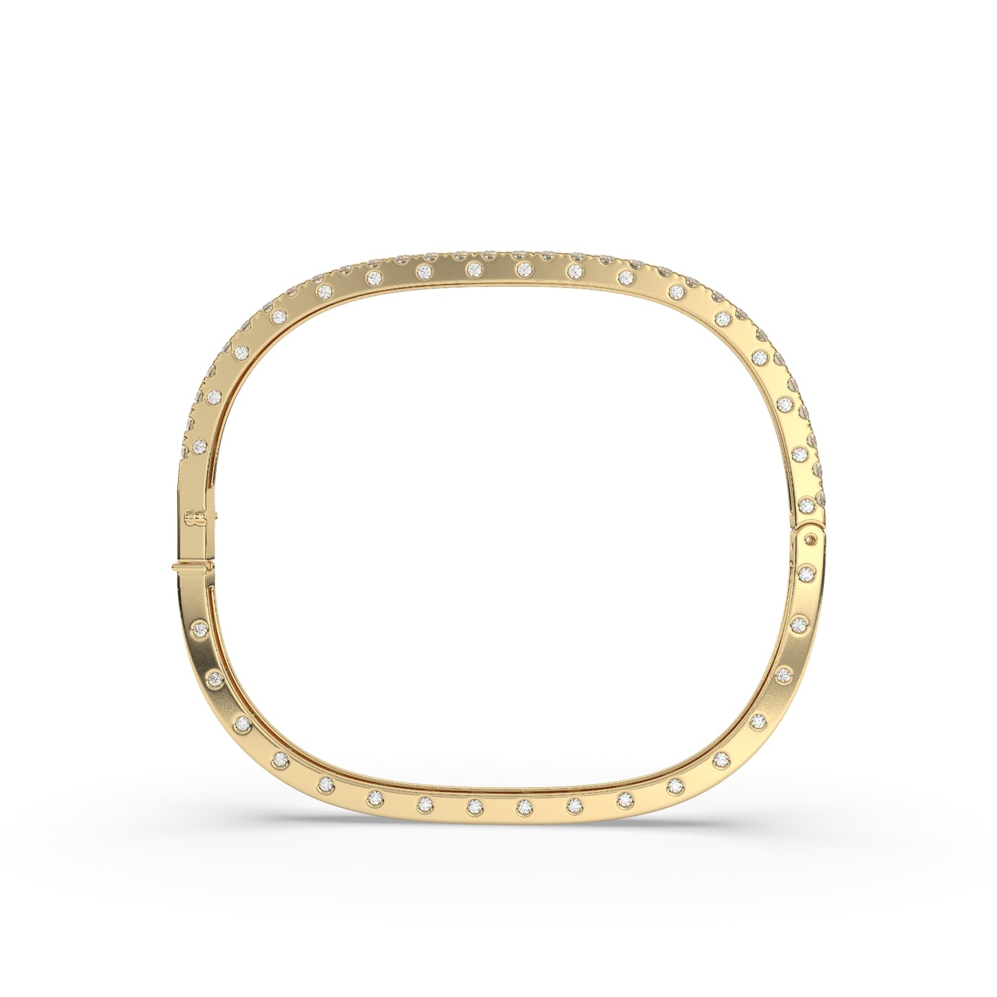 Modern Diamond-Studded Square Bangle