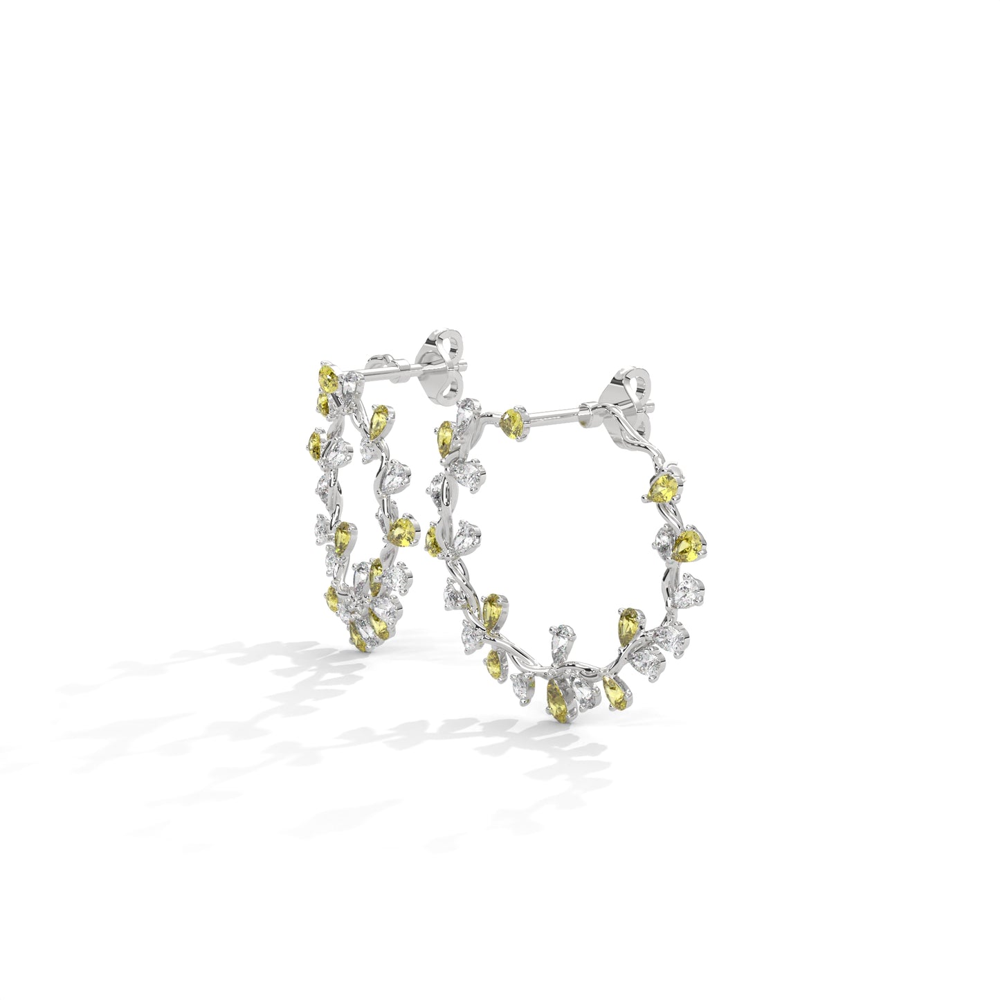 Citrus Bloom Diamond Hoops