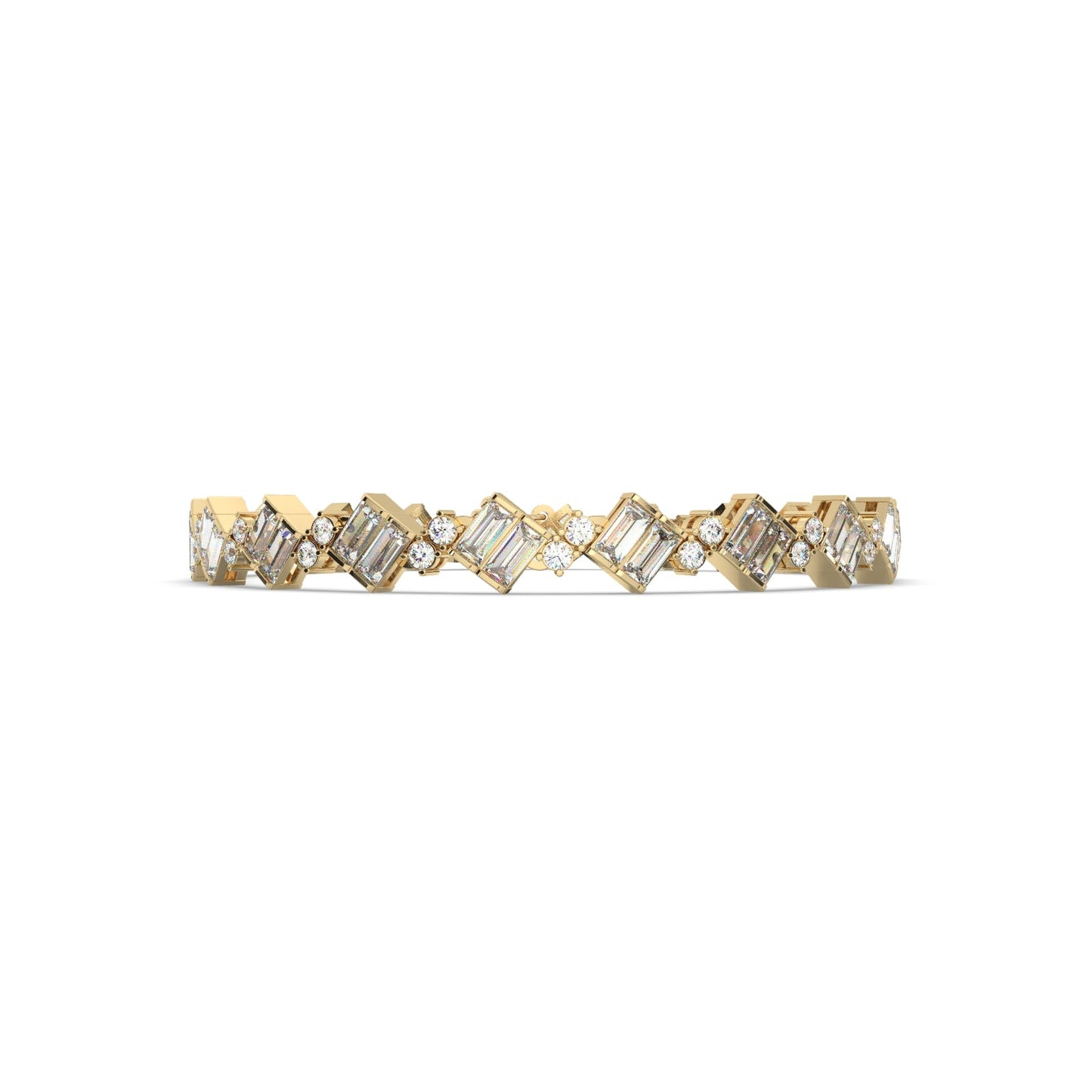 Modern Geometric Diamond Bracelet