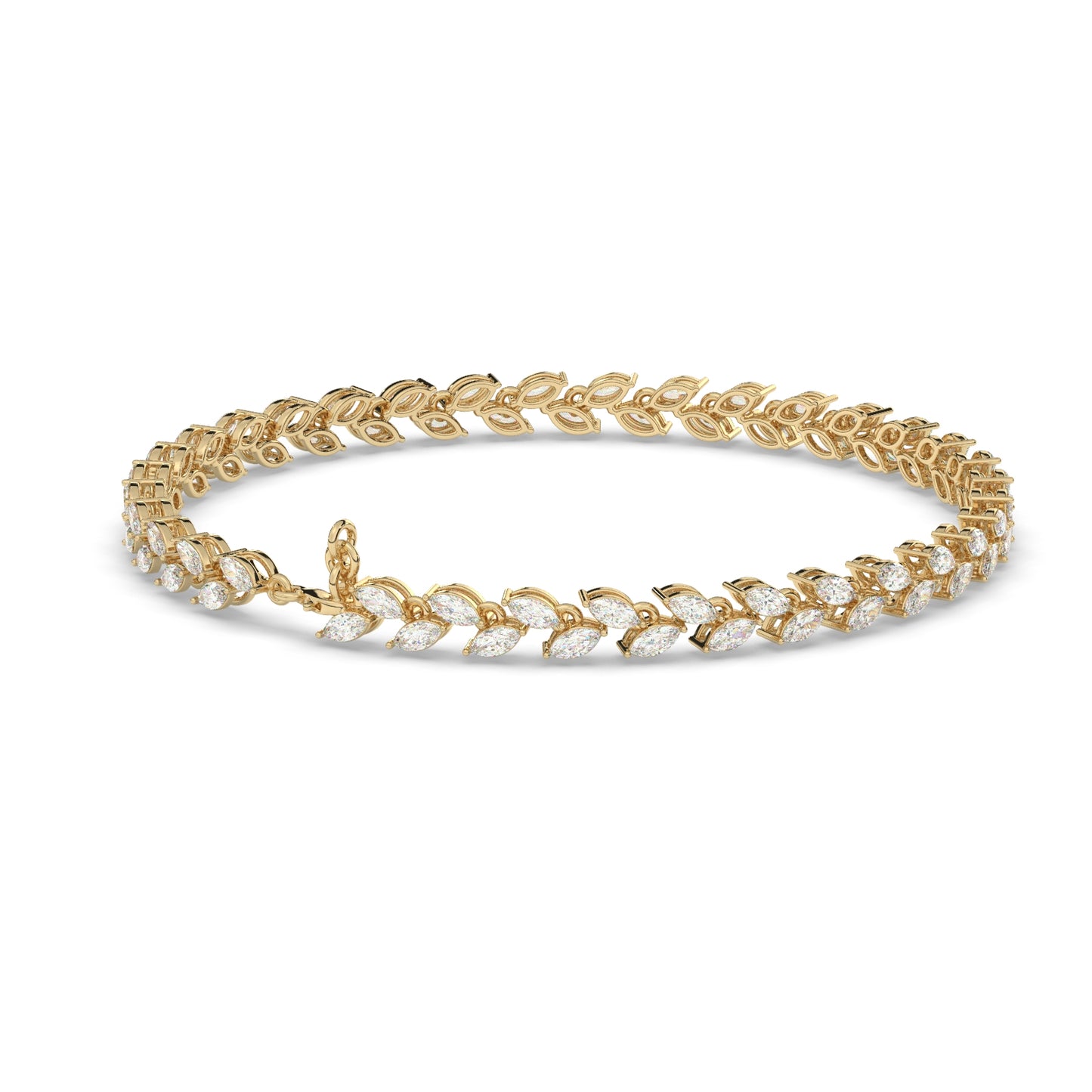 Leaf Tennis Diamond Bracelet
