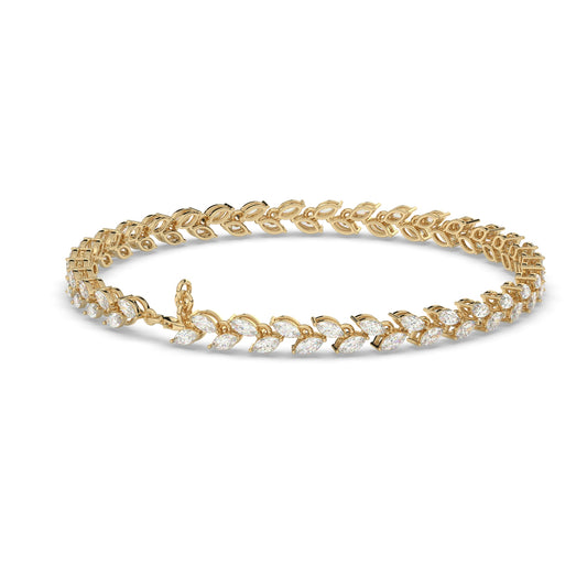 Leaf Tennis Diamond Bracelet