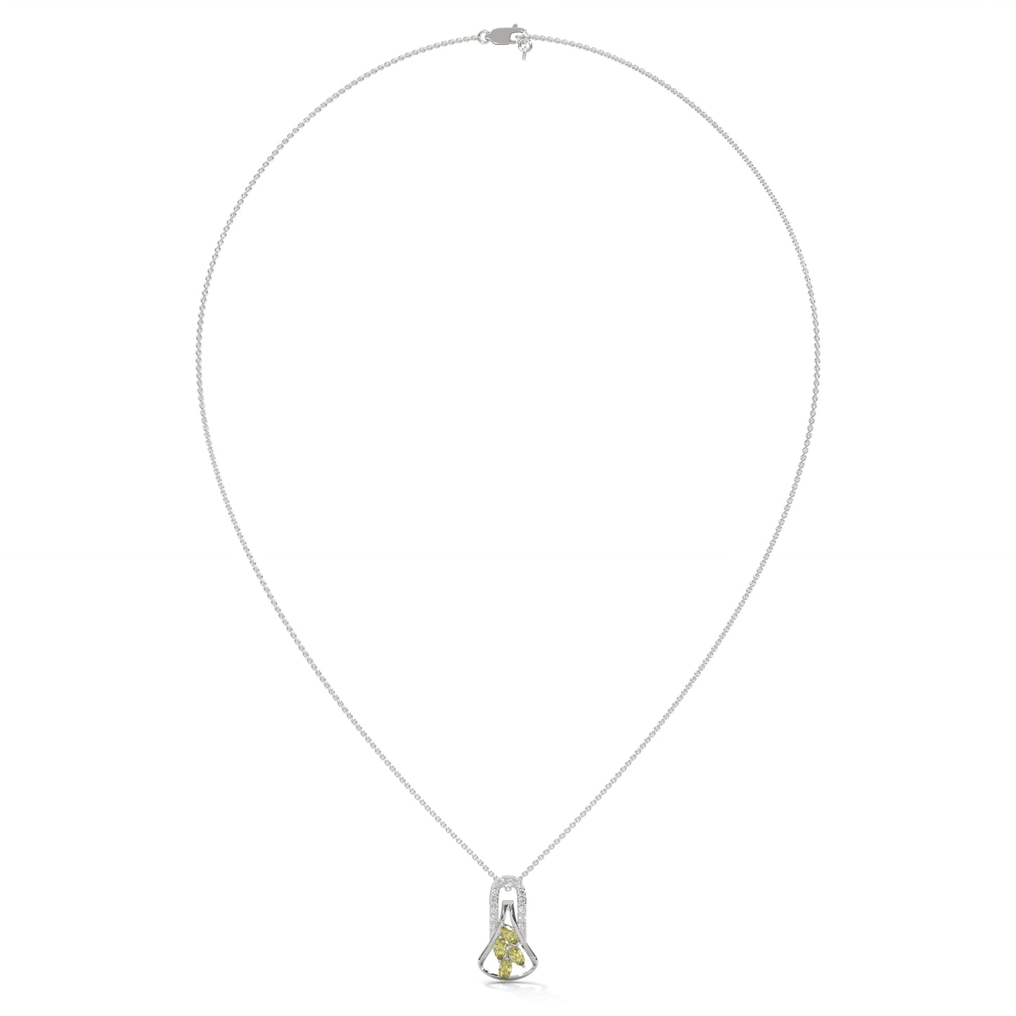 Solaris Leaf Diamond Pendant