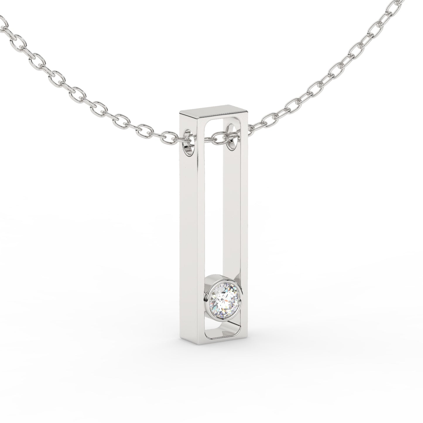 Graceful Frame Solitaire Pendant