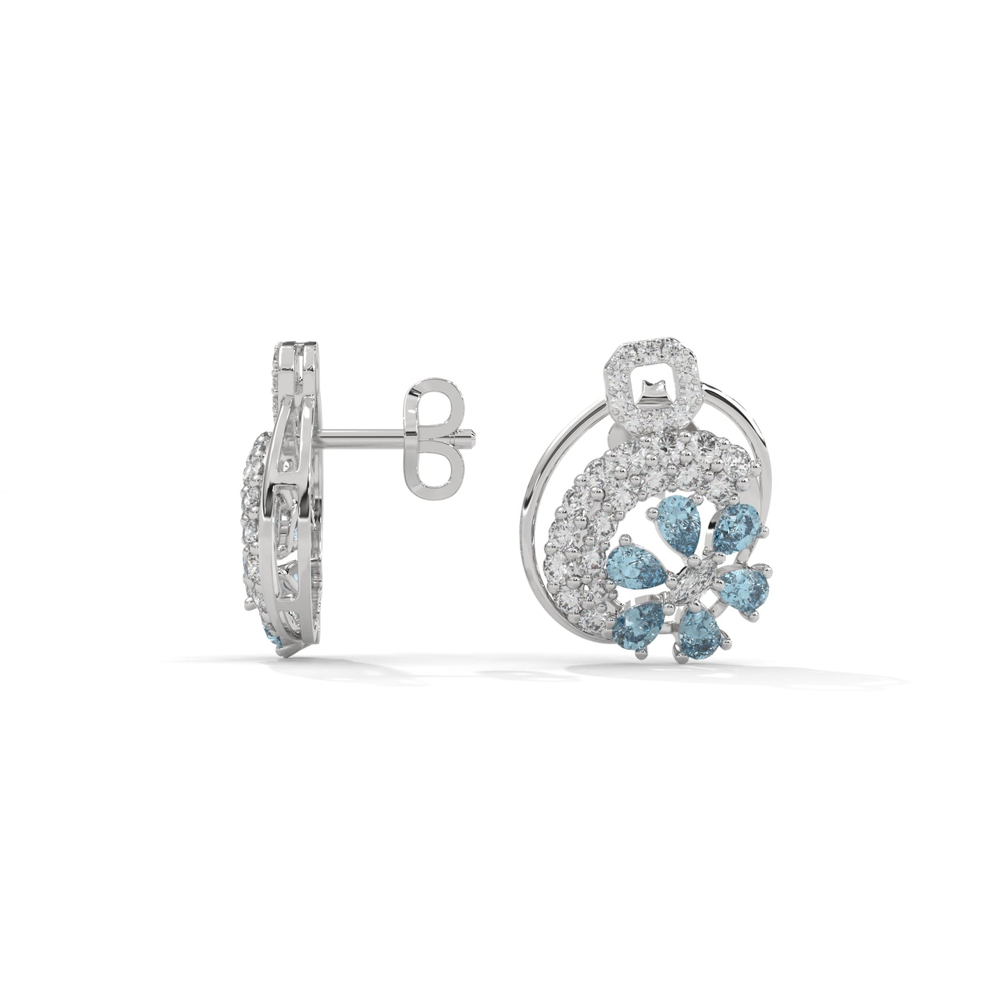 Bluebell Halo Diamond Drops
