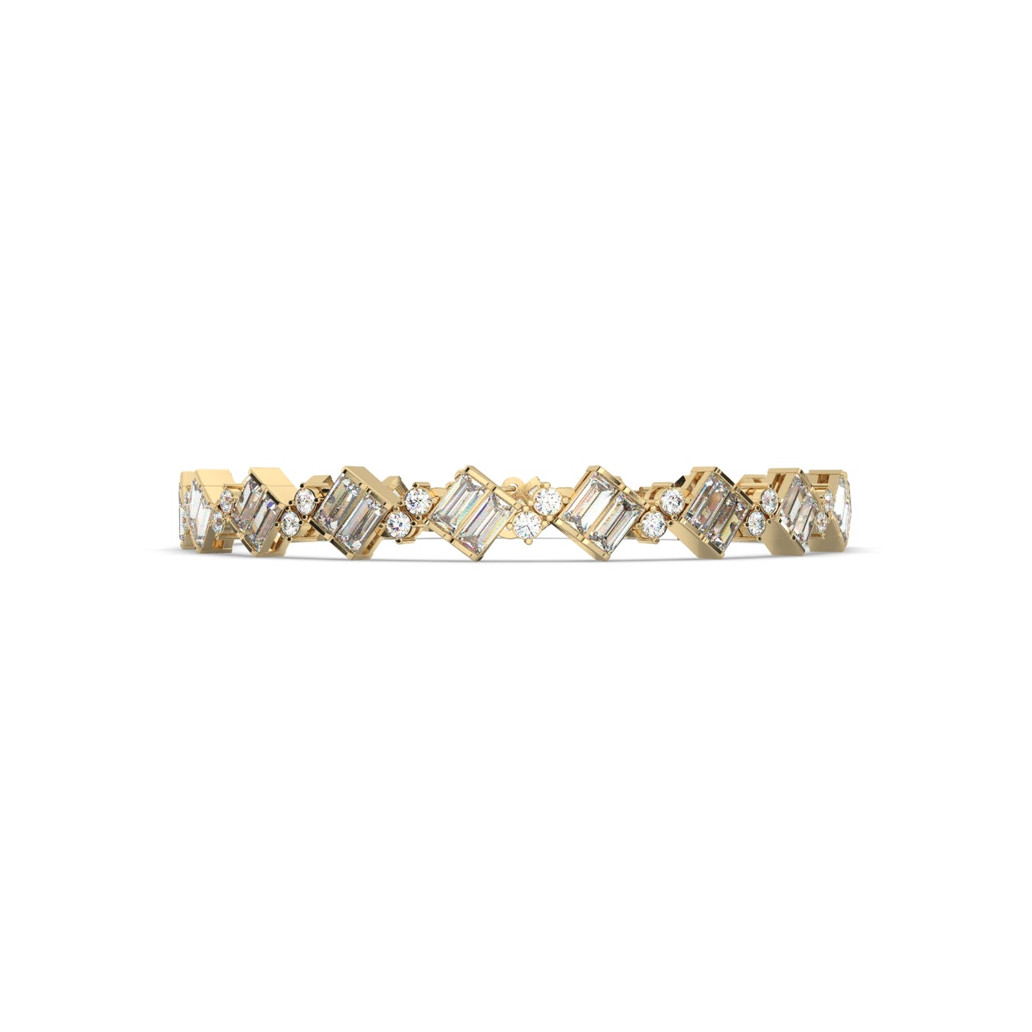 Modern Geometric Diamond Tennis Bracelet