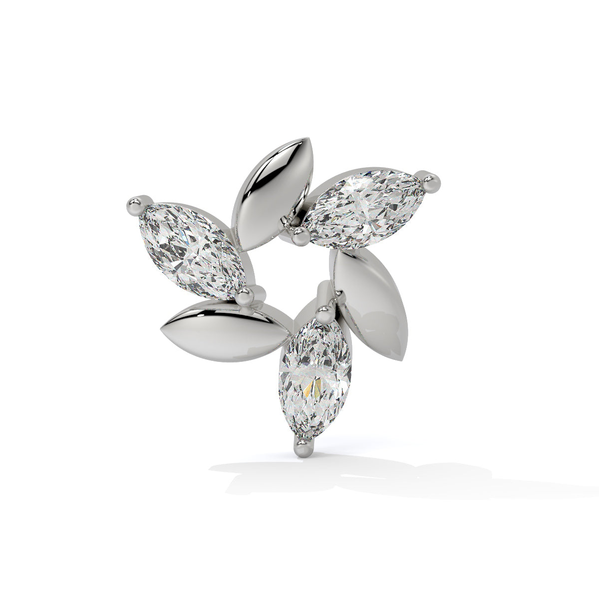 Dewdrop Blossom Diamond Nose Pin