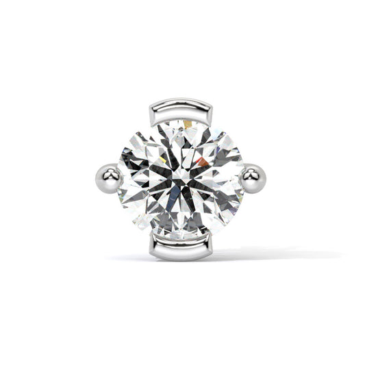 Solitaire Crest Round Men's Diamond Stud