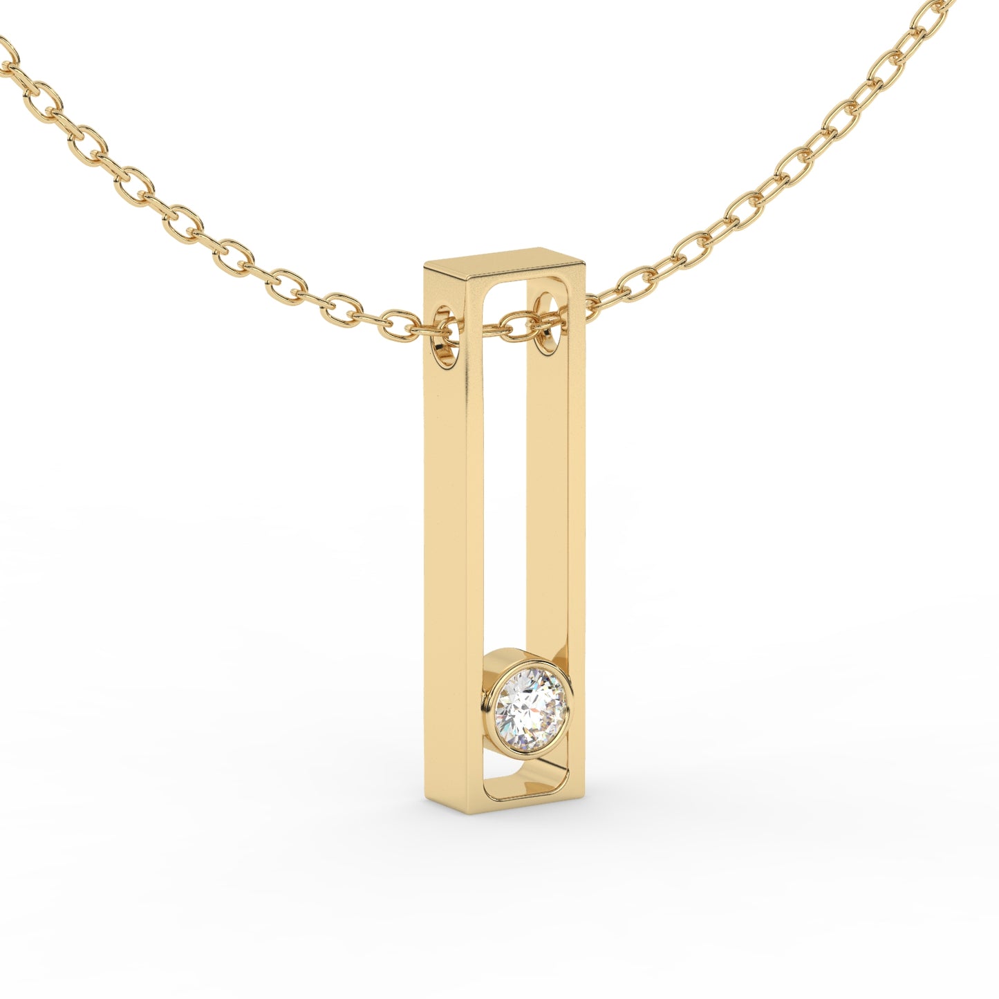 Graceful Frame Solitaire Pendant