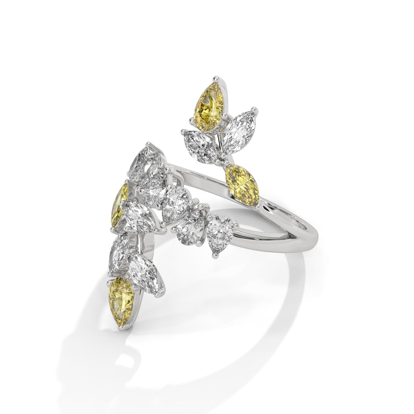 Citrine Leaf Dance Ring