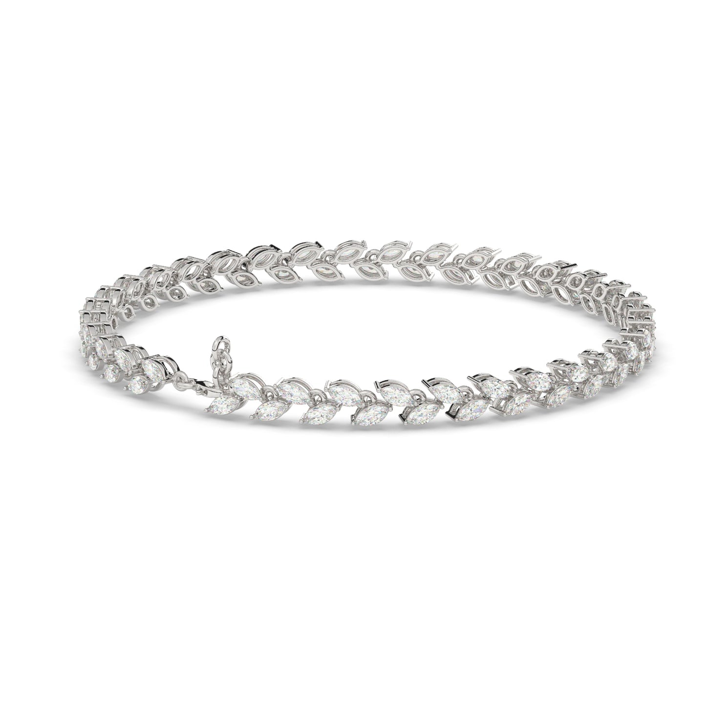 Leaf Tennis Diamond Bracelet