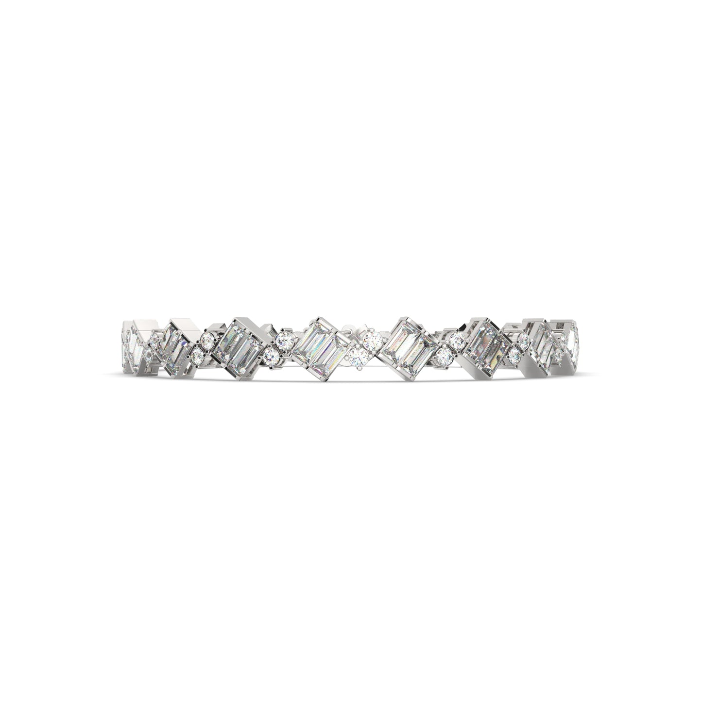 Modern Geometric Diamond Tennis Bracelet